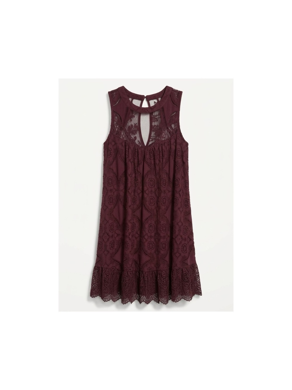 Sleeveless Lace Dress in Burgundy Xhilaration brand size s worn once maybe.